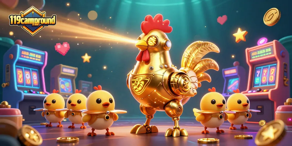 Experience the excitement of 119campground's dynamic gaming scene with golden visuals and engaging characters.