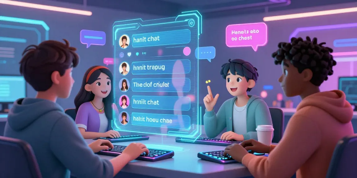 Engaging scene of characters in vibrant hentai chat, showcasing interactive avatars in a lively digital environment.